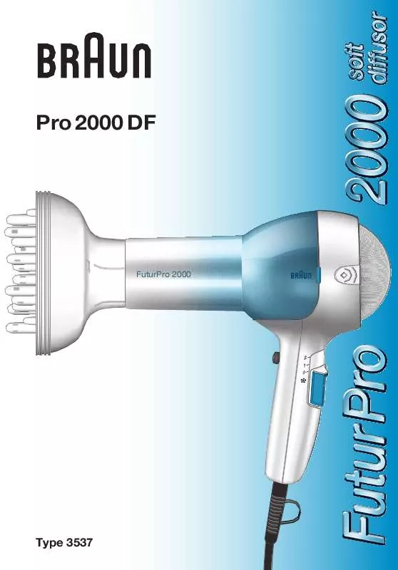 Mode d'emploi BRAUN PRO 2000 DF