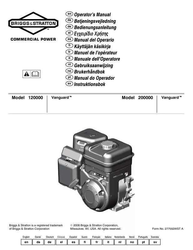 Mode d'emploi BRIGGS & STRATTON 120000 AND 200000