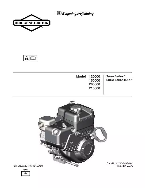 Mode d'emploi BRIGGS & STRATTON 200000