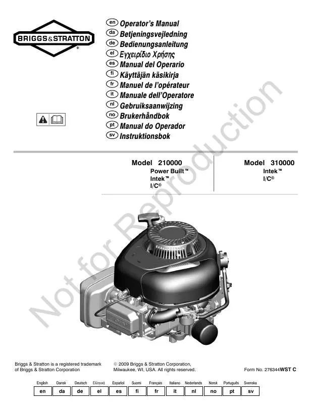 Mode d'emploi BRIGGS & STRATTON 211700