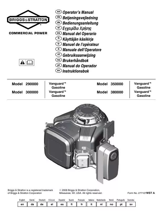 Mode d'emploi BRIGGS & STRATTON 350700