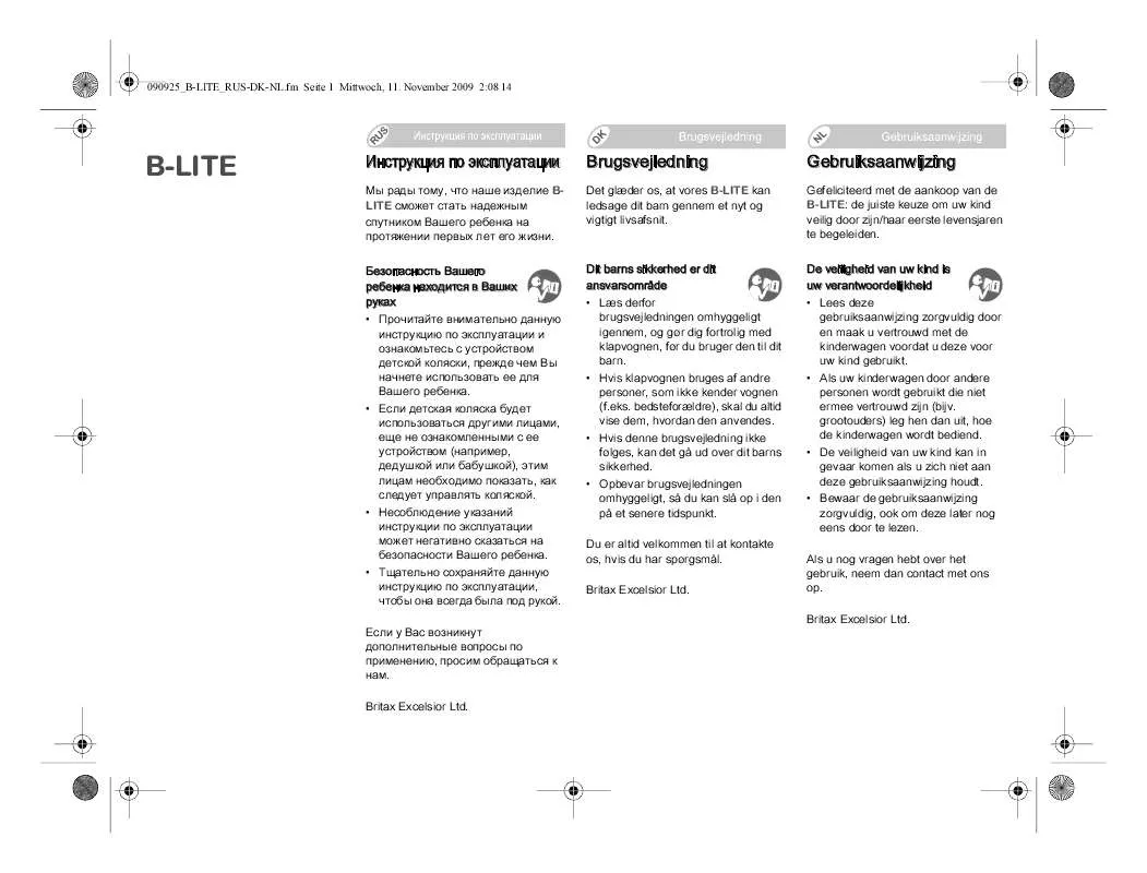 Mode d'emploi BRITAX B-LITE