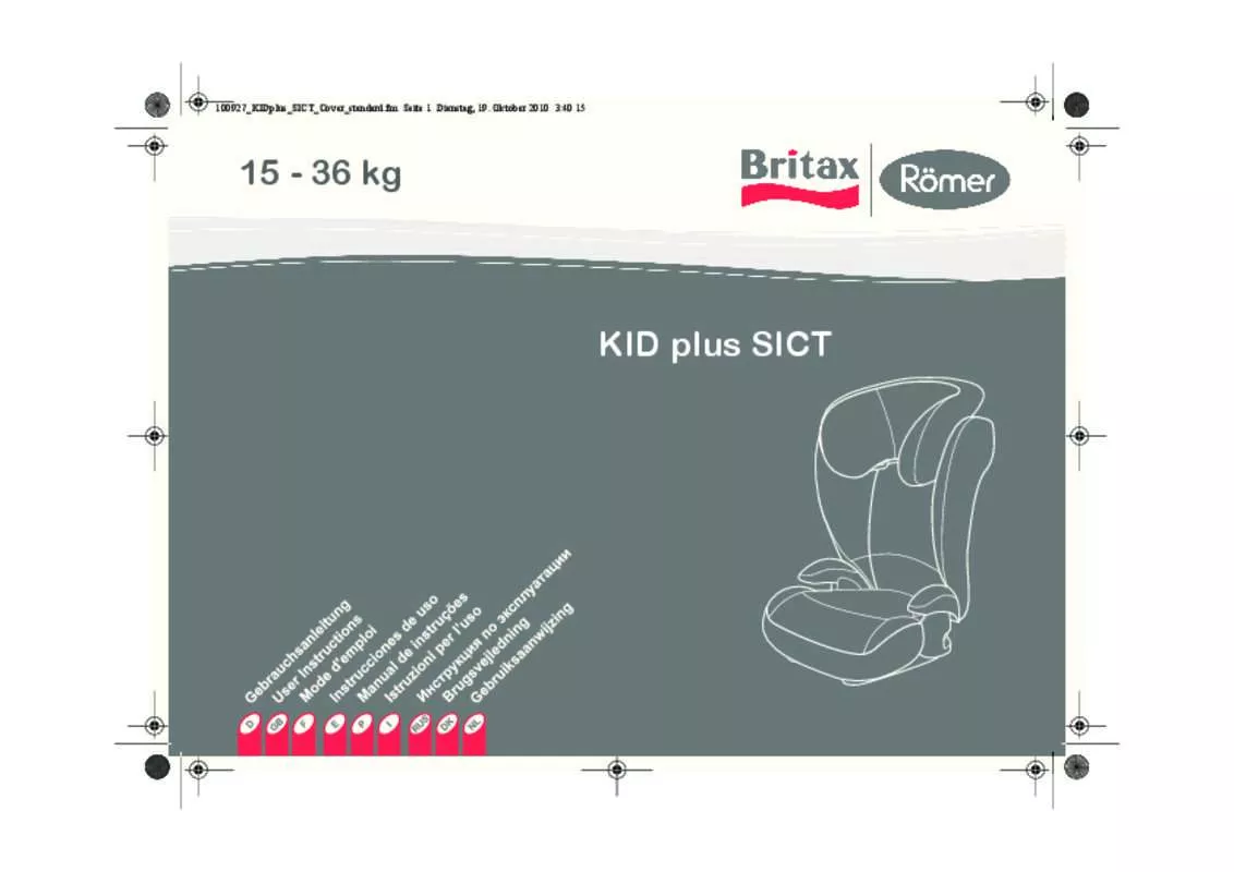 Mode d'emploi BRITAX KID PLUS SICT