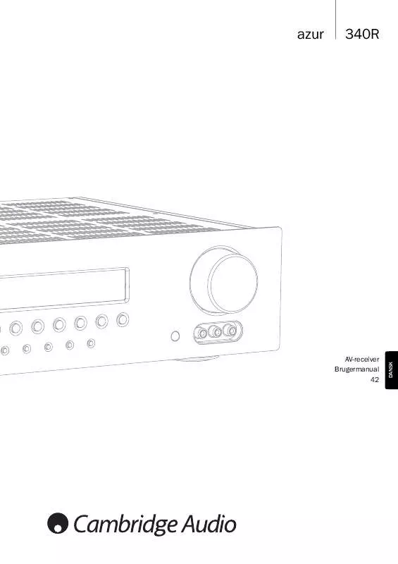 Mode d'emploi CAMBRIDGE AUDIO AZUR 340R