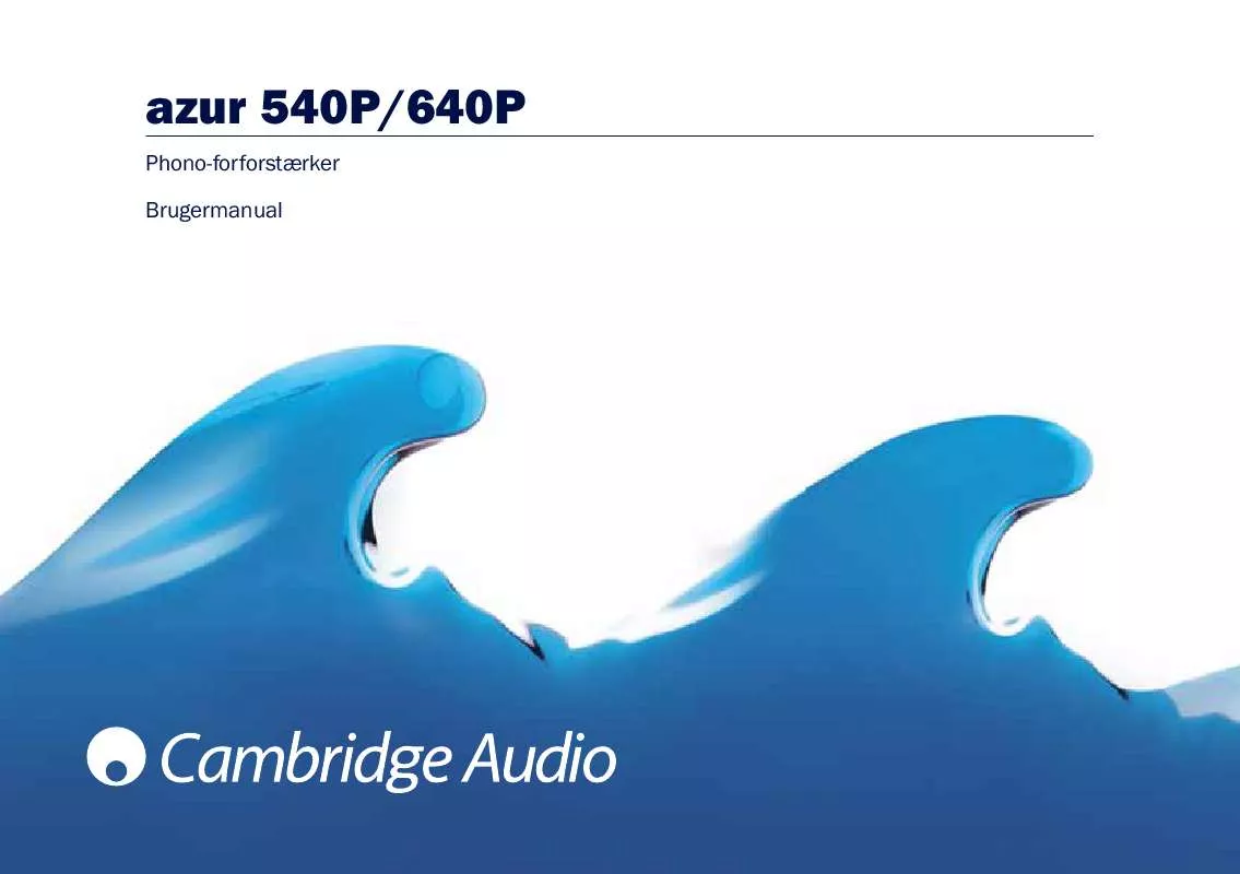 Mode d'emploi CAMBRIDGE AUDIO AZUR 540P