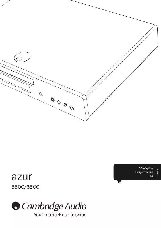 Mode d'emploi CAMBRIDGE AUDIO AZUR 550C