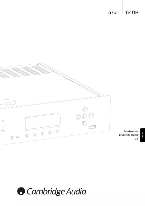 Mode d'emploi CAMBRIDGE AUDIO AZUR 640H