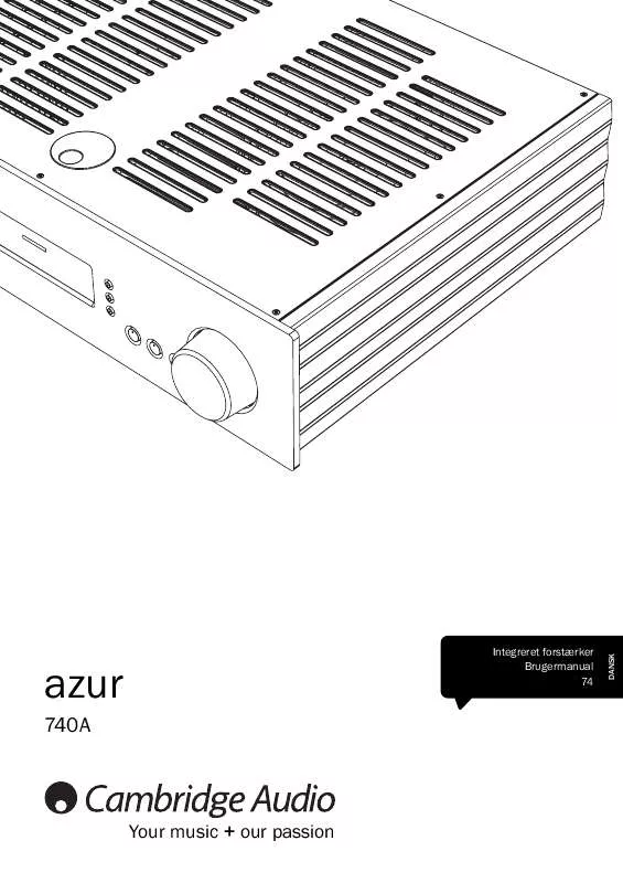 Mode d'emploi CAMBRIDGE AUDIO AZUR 740A