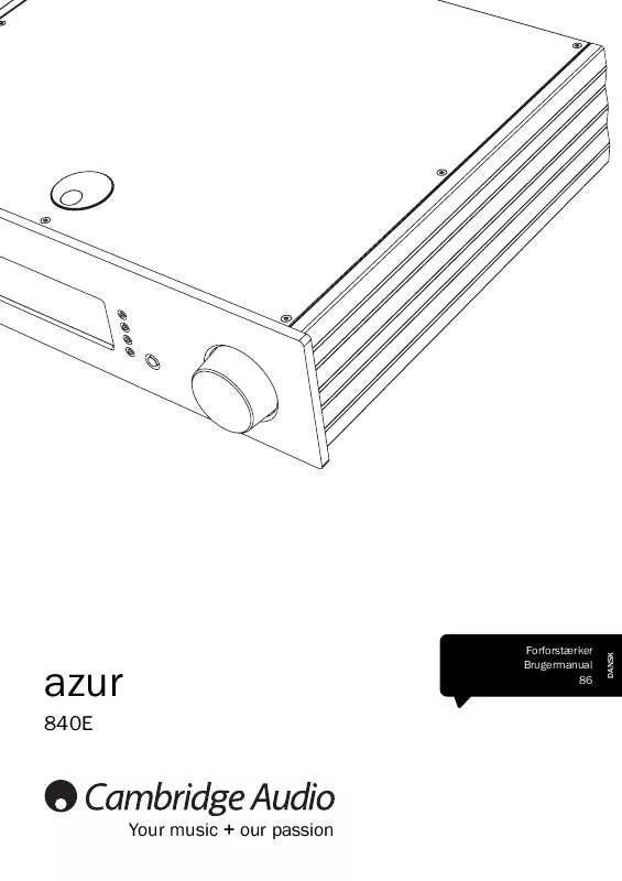 Mode d'emploi CAMBRIDGE AUDIO AZUR 840E