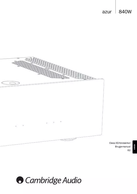 Mode d'emploi CAMBRIDGE AUDIO AZUR 840W