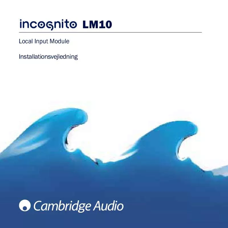 Mode d'emploi CAMBRIDGE AUDIO INCOGNITO LM10