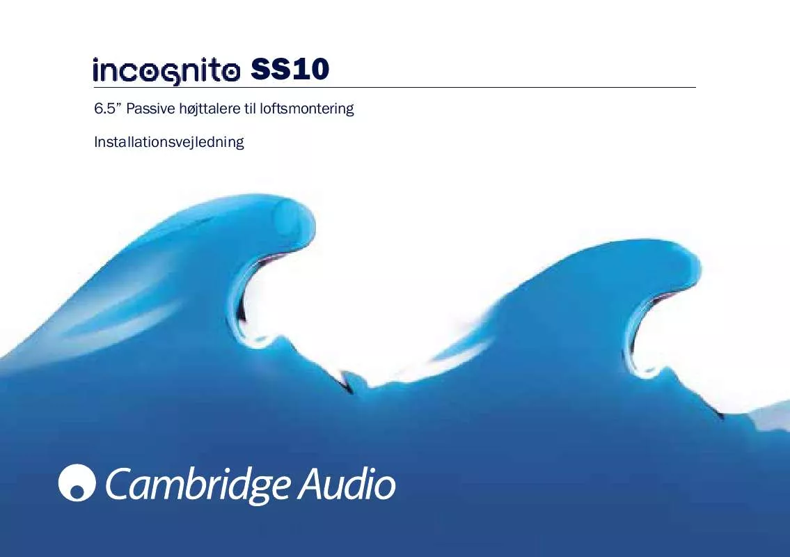 Mode d'emploi CAMBRIDGE AUDIO INCOGNITO SS10