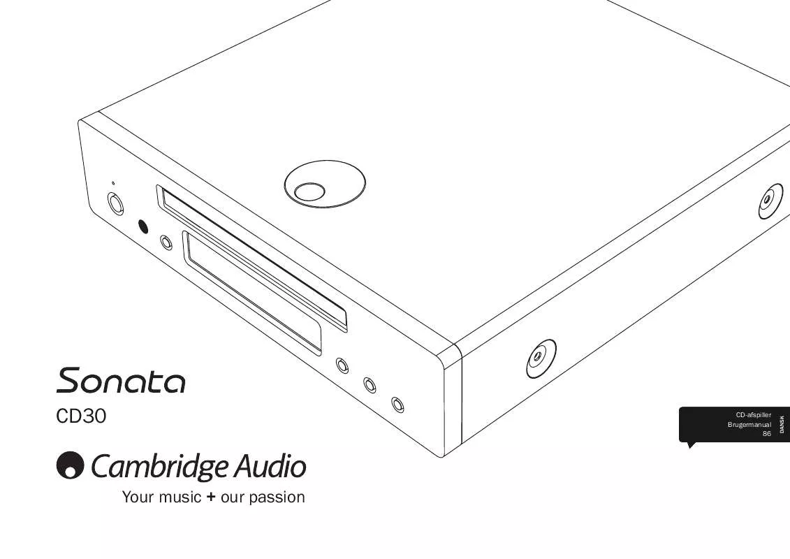 Mode d'emploi CAMBRIDGE AUDIO SONATA CD30