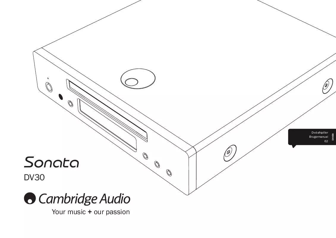 Mode d'emploi CAMBRIDGE AUDIO SONATA DV30