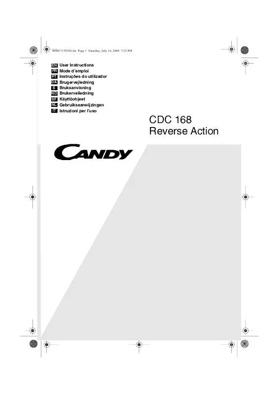 Mode d'emploi CANDY CDC 168