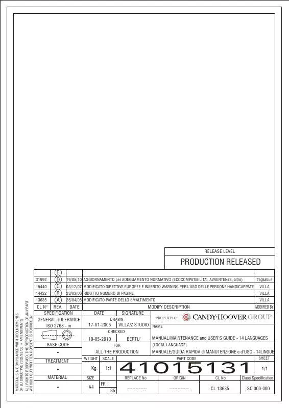 Mode d'emploi CANDY CDCF 2186