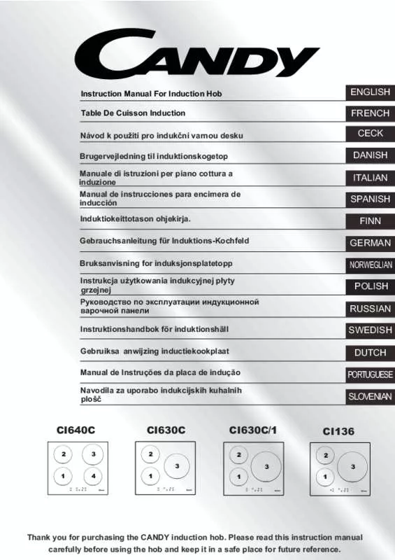 Mode d'emploi CANDY CI640C