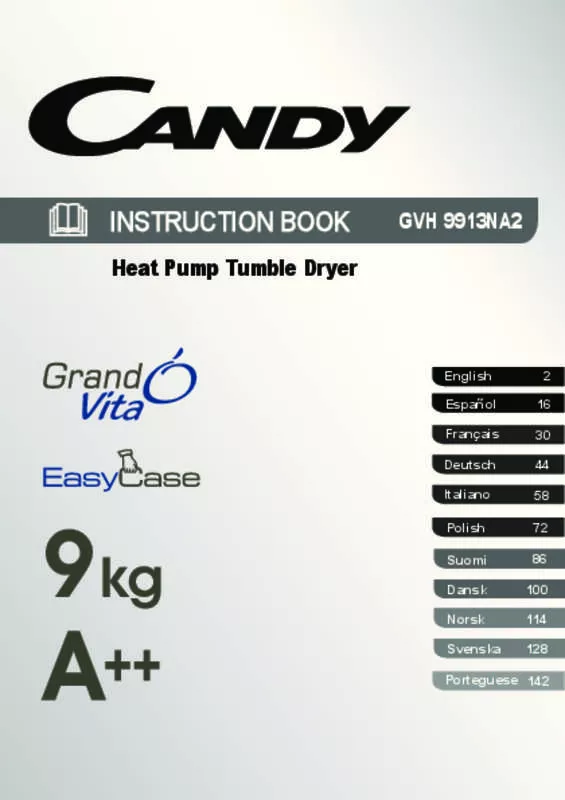 Mode d'emploi CANDY GVH 9913NA2-S