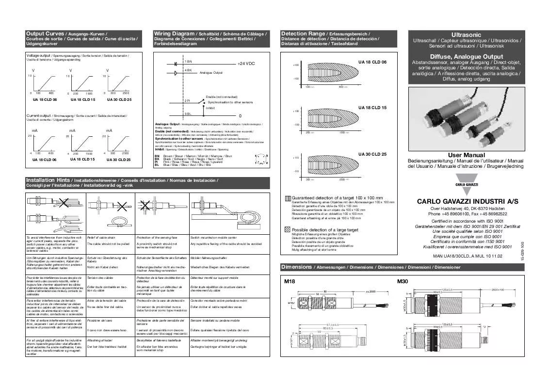 Mode d'emploi CARLO GAVAZZI UA 18 CLD