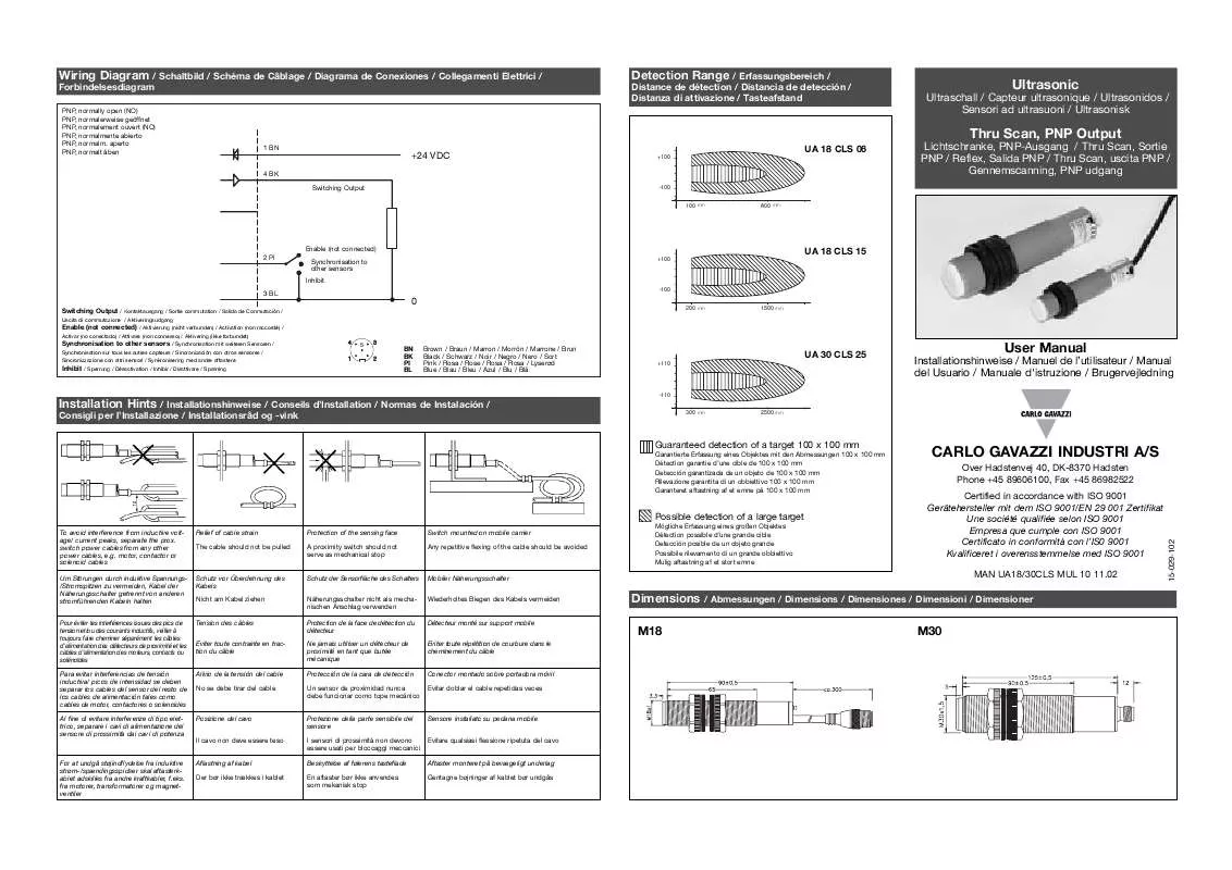 Mode d'emploi CARLO GAVAZZI UA 30 CLS