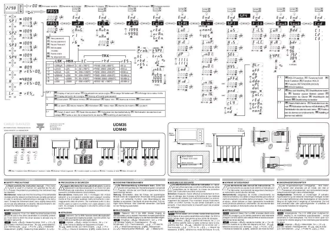 Mode d'emploi CARLO GAVAZZI UDM 35