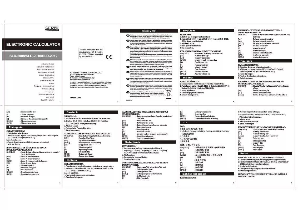 Mode d'emploi CITIZEN SLD-2008