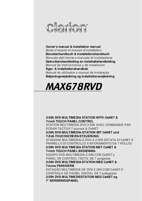 Mode d'emploi CLARION MAX678RVD