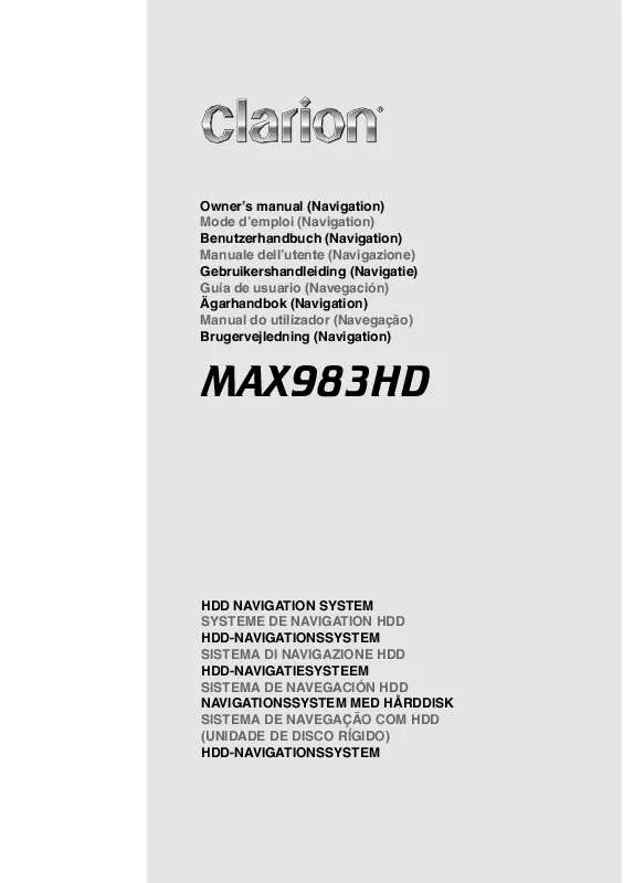 Mode d'emploi CLARION MAX983HD