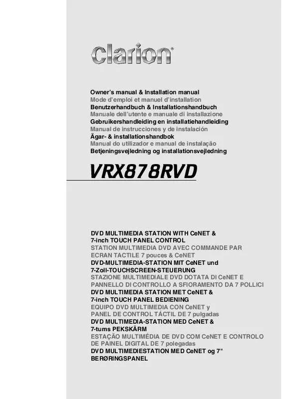 Mode d'emploi CLARION VRX878RVD