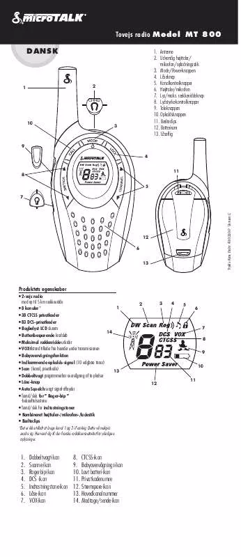 Mode d'emploi COBRA MT 800