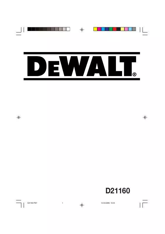 Mode d'emploi DEWALT D21160