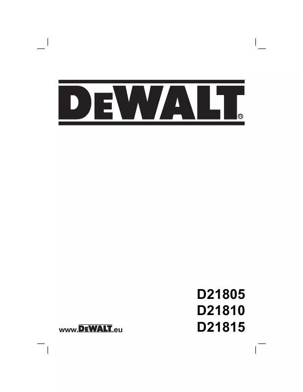 Mode d'emploi DEWALT D21805K