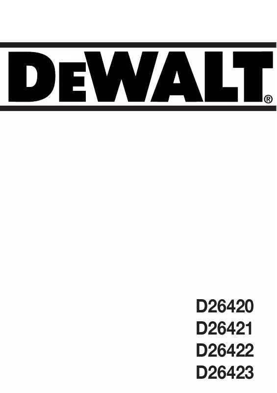 Mode d'emploi DEWALT D26420