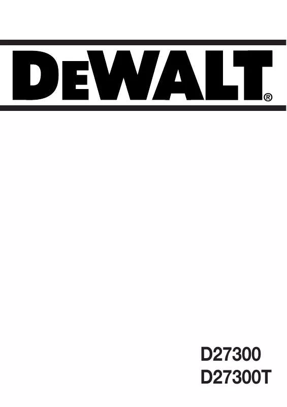 Mode d'emploi DEWALT D27300T