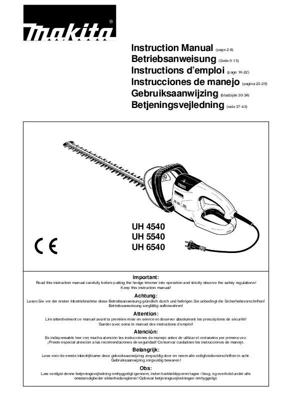 Mode d'emploi DOLMAR UH6540