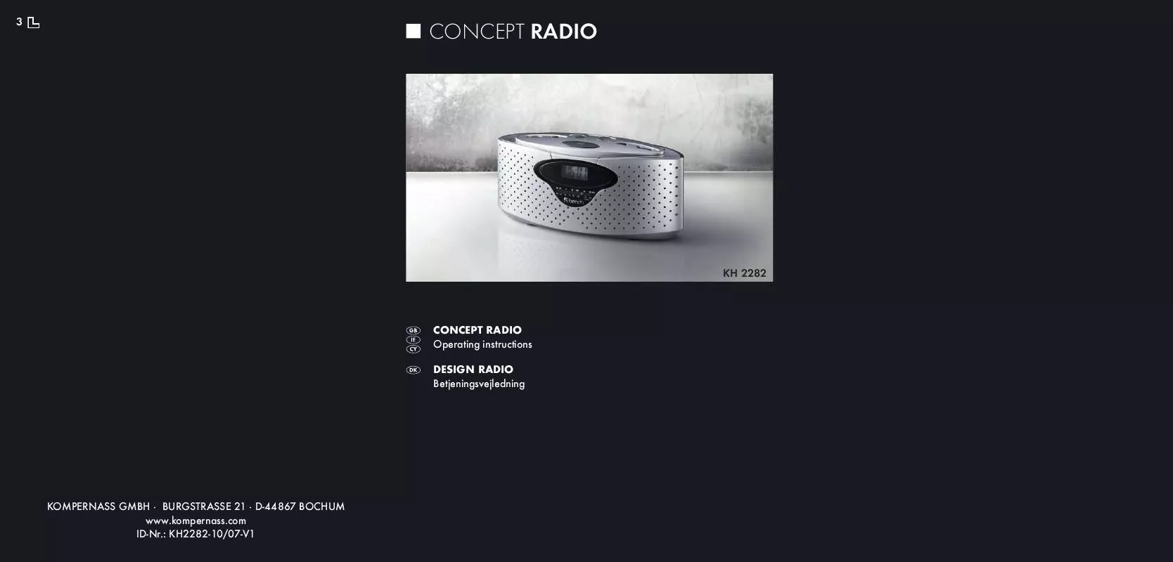 Mode d'emploi EBENCH KH 2282 CONCEPT RADIO