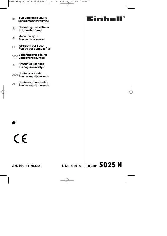 Mode d'emploi EINHELL BG-DP 5025 N