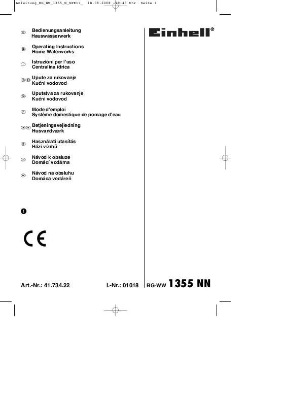 Mode d'emploi EINHELL BG-WW 1355 NN