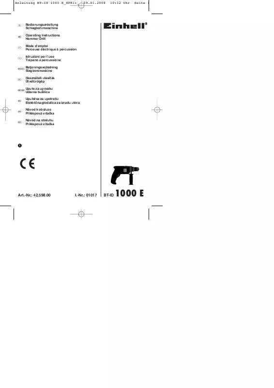 Mode d'emploi EINHELL BT-ID 1000 E