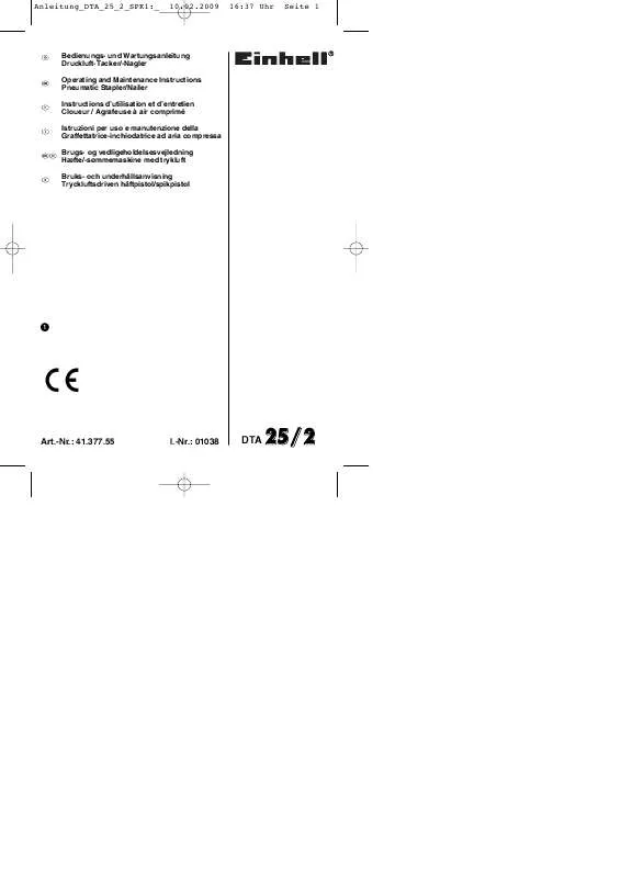 Mode d'emploi EINHELL DTA 25-2