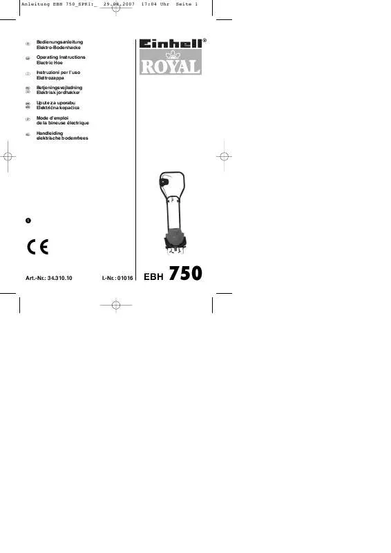 Mode d'emploi EINHELL EBH 750