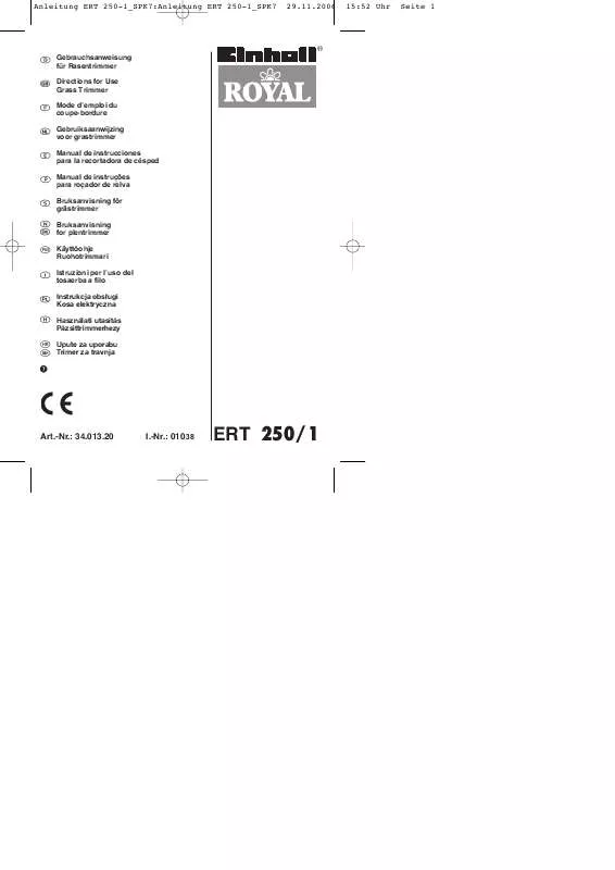 Mode d'emploi EINHELL ERT 250-1