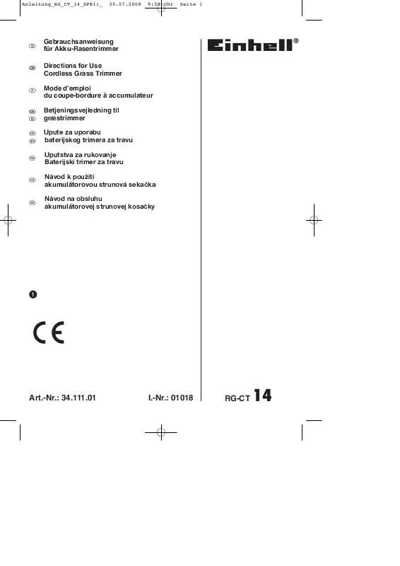 Mode d'emploi EINHELL RG-CT 14