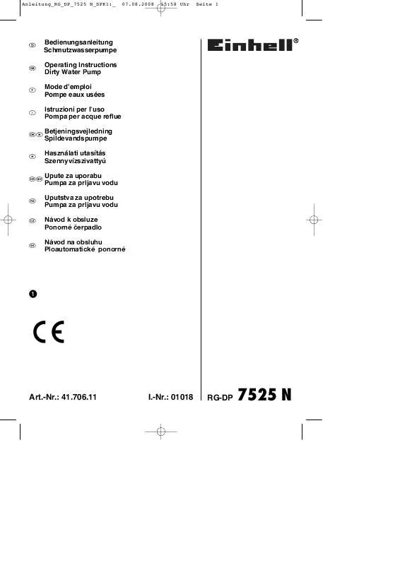 Mode d'emploi EINHELL RG-DP 7525 N