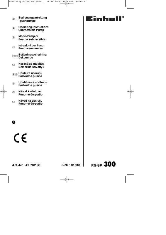 Mode d'emploi EINHELL RG-SP 300