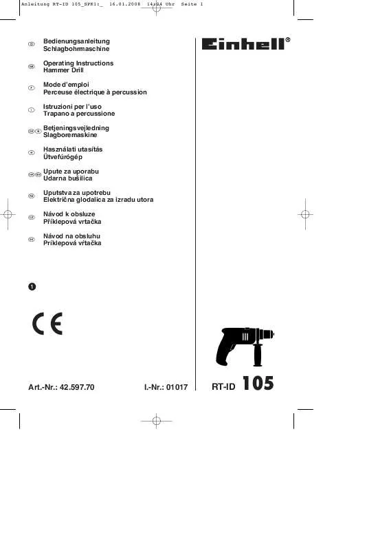 Mode d'emploi EINHELL RT-ID 105