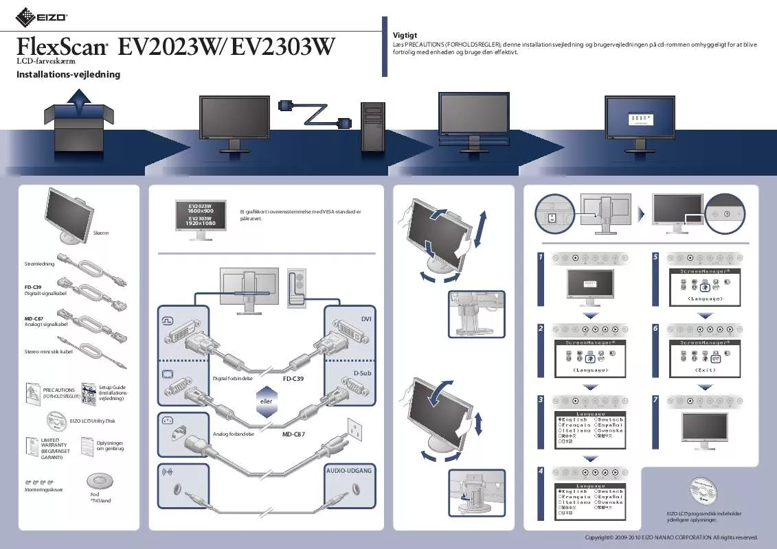 Mode d'emploi EIZO FLEXSCAN EV2023W