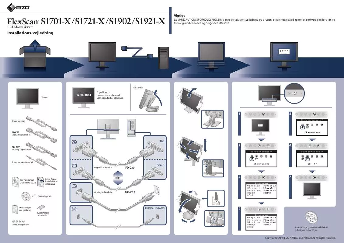 Mode d'emploi EIZO FLEXSCAN S1701-X