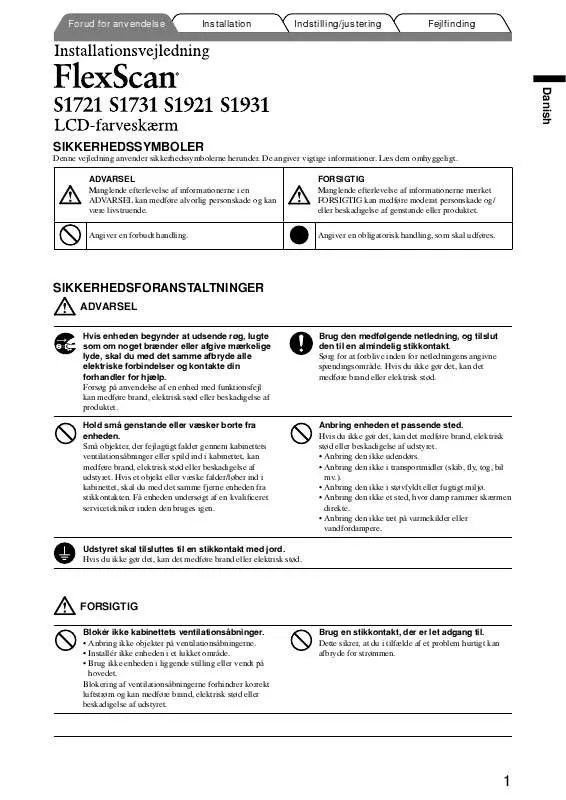 Mode d'emploi EIZO FLEXSCAN S1721