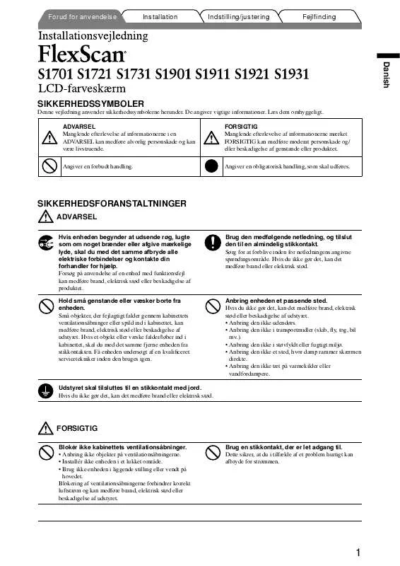 Mode d'emploi EIZO FLEXSCAN S1901